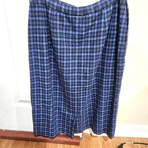Vintage Pendleton Skirt Suit Womens 14 Petite Wool Houndstooth